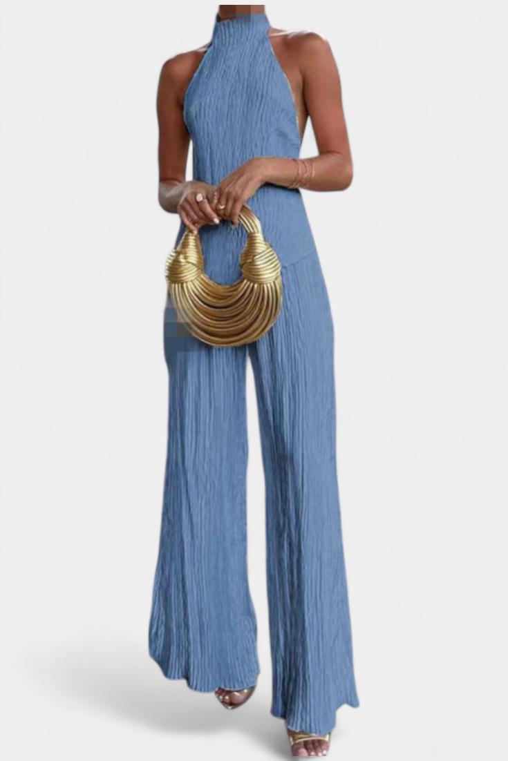 Veronica Conjunto Elegante Plisado de Top Asimétrico - PaulaMilan