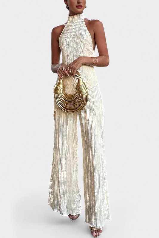 Veronica Conjunto Elegante Plisado de Top Asimétrico - PaulaMilan